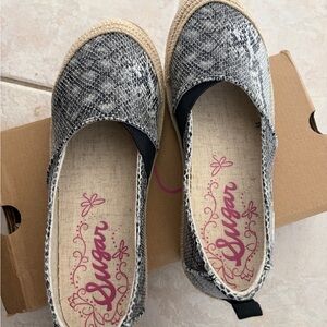 Sugar Women's Snakeskin Pattern Espadrilles.  Good condition.
